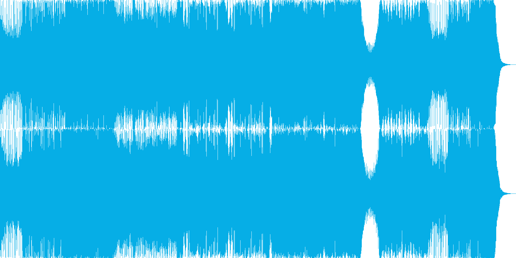 ダブステップとギターによるハードな曲の再生済みの波形