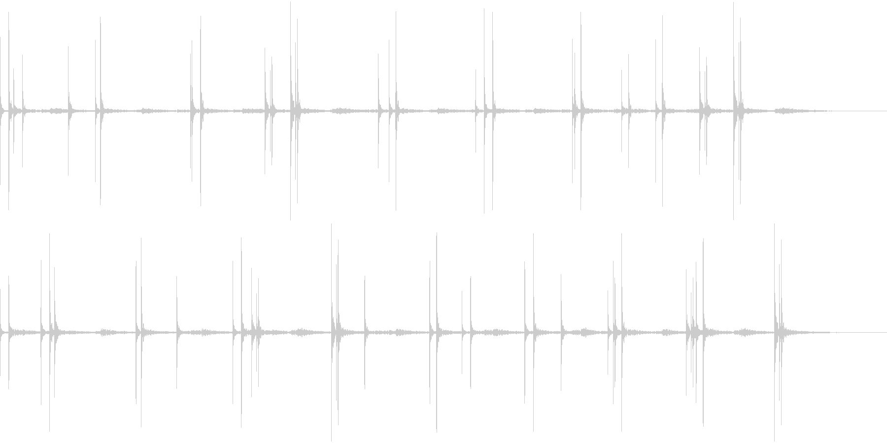 不規則に水滴が落ちる音(ループ素材)の未再生の波形