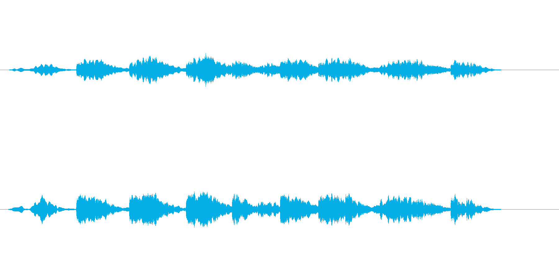 漂うような環境音楽風の再生済みの波形