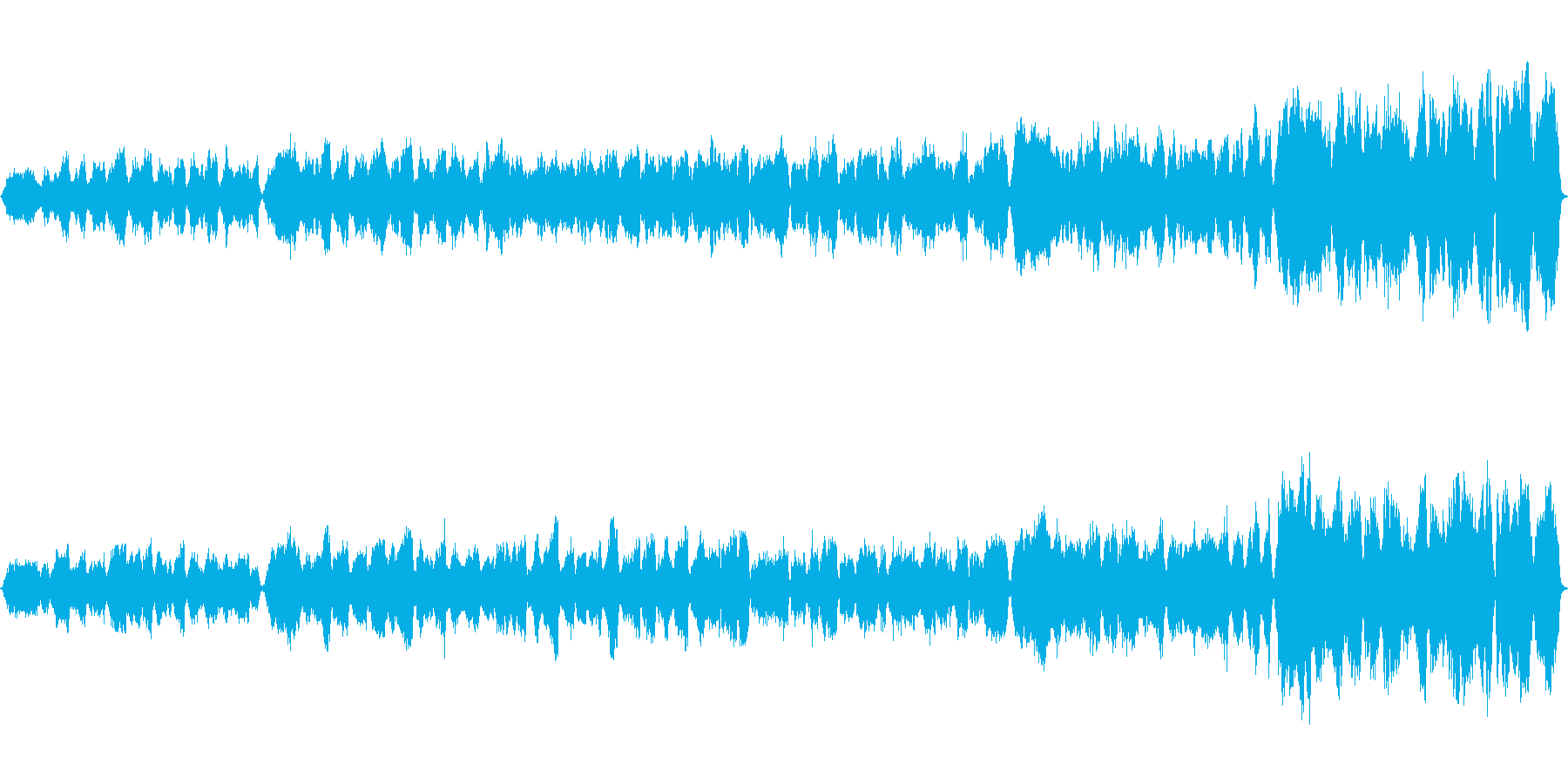 大きく荘厳な宮殿を表したストリングス曲の再生済みの波形