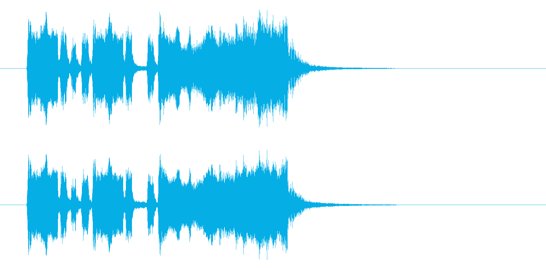 ゲームでゴールに達成したときの音の再生済みの波形