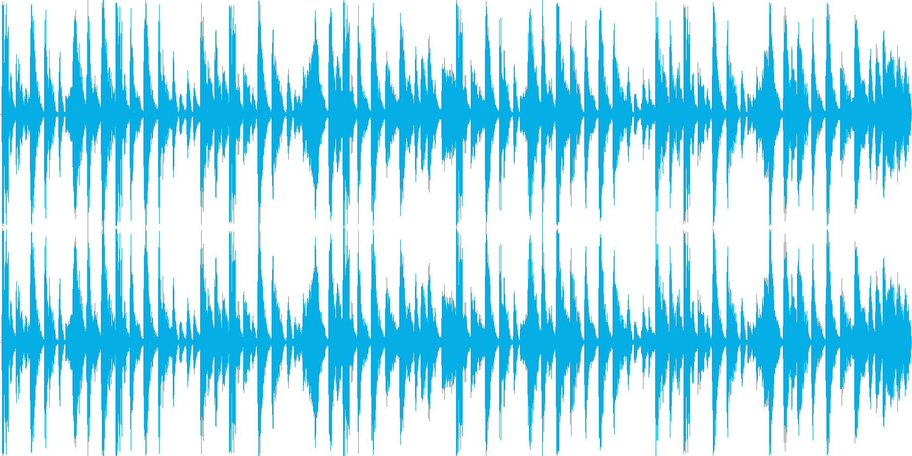 ドラムンベースを基本にした楽曲です。の再生済みの波形