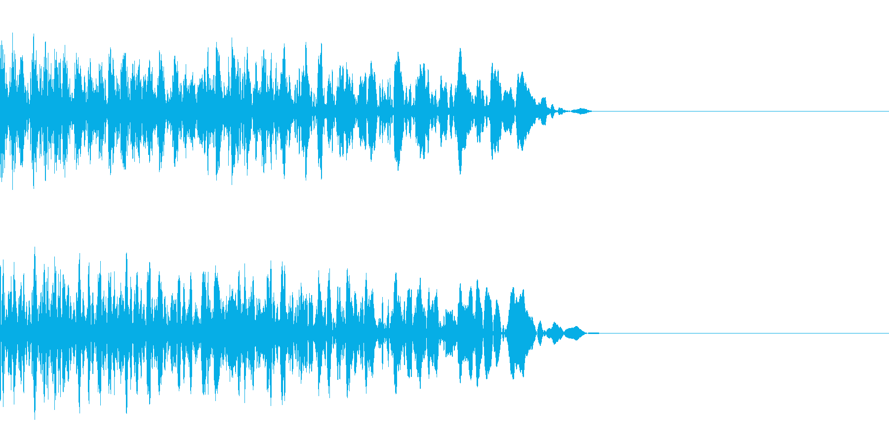 ギューン:テープストップの音の再生済みの波形