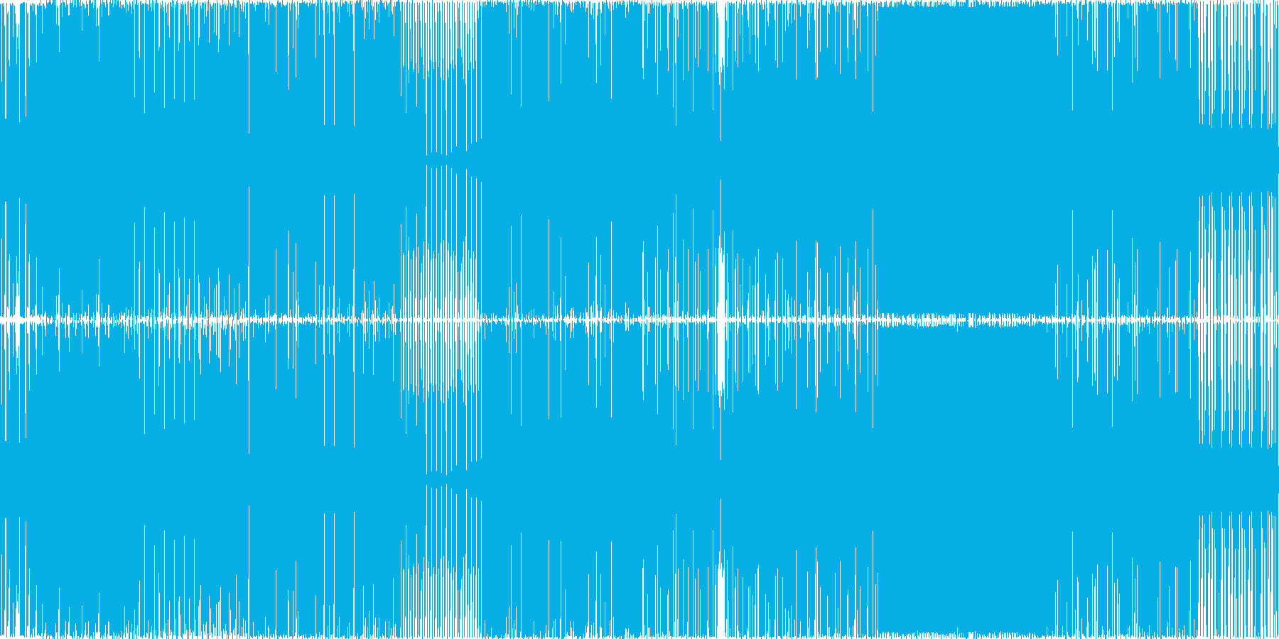 暗めでドラム音とベースが多めの曲ですの再生済みの波形