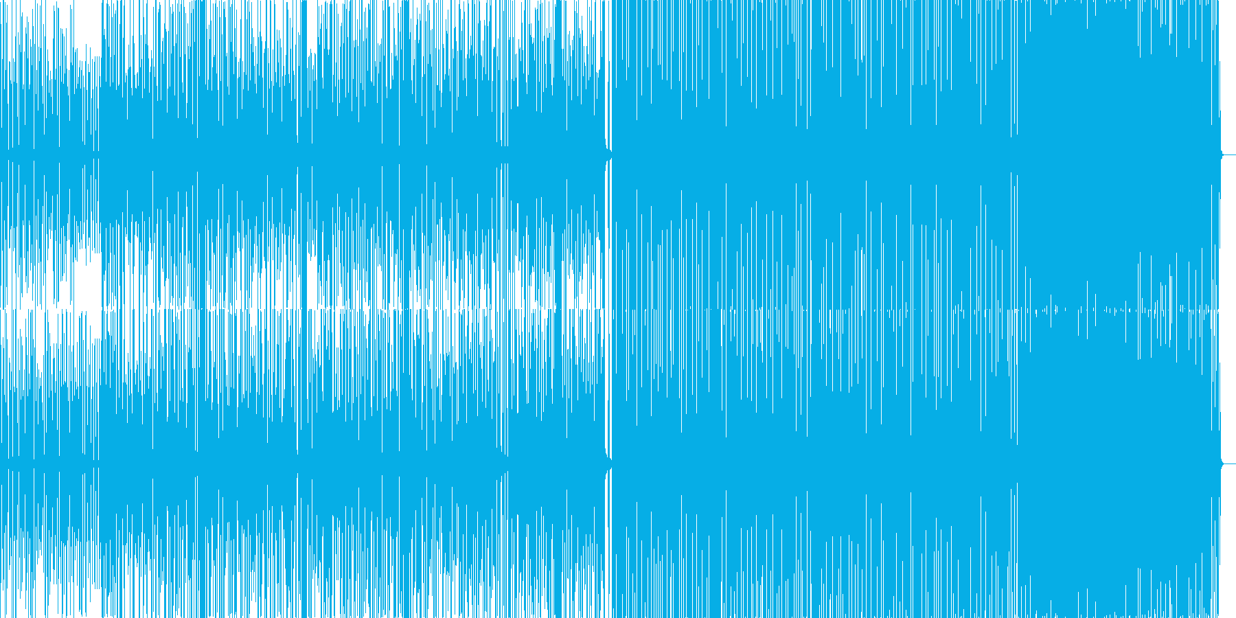 やや遅めのEDM系BGMの再生済みの波形