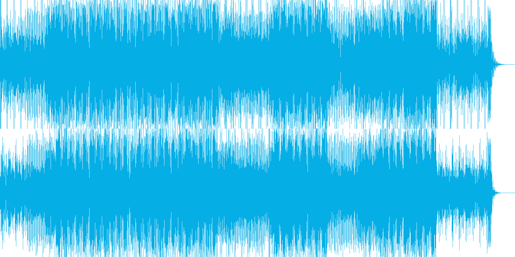 ゲームっぽいリズムのテクノ系BGMの再生済みの波形