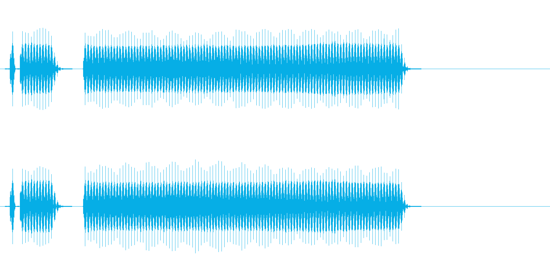 ブブー(不正解音、はずれ音)の再生済みの波形