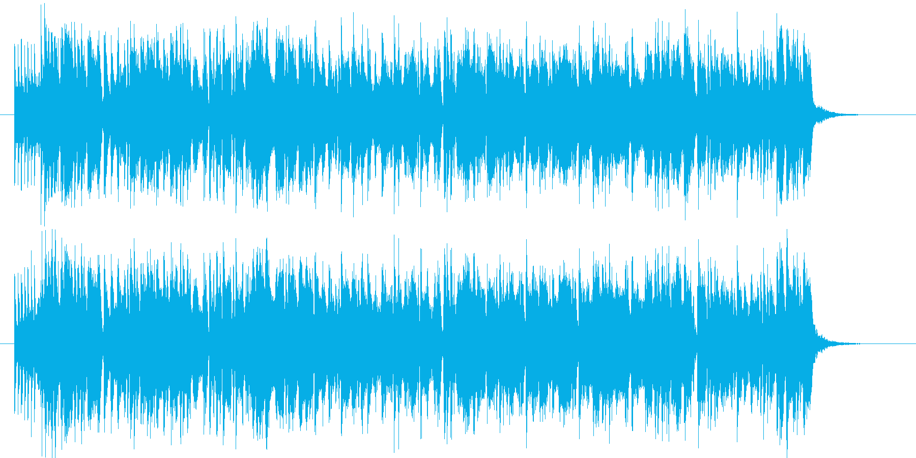 激しいグルーヴのフュージョン曲の再生済みの波形