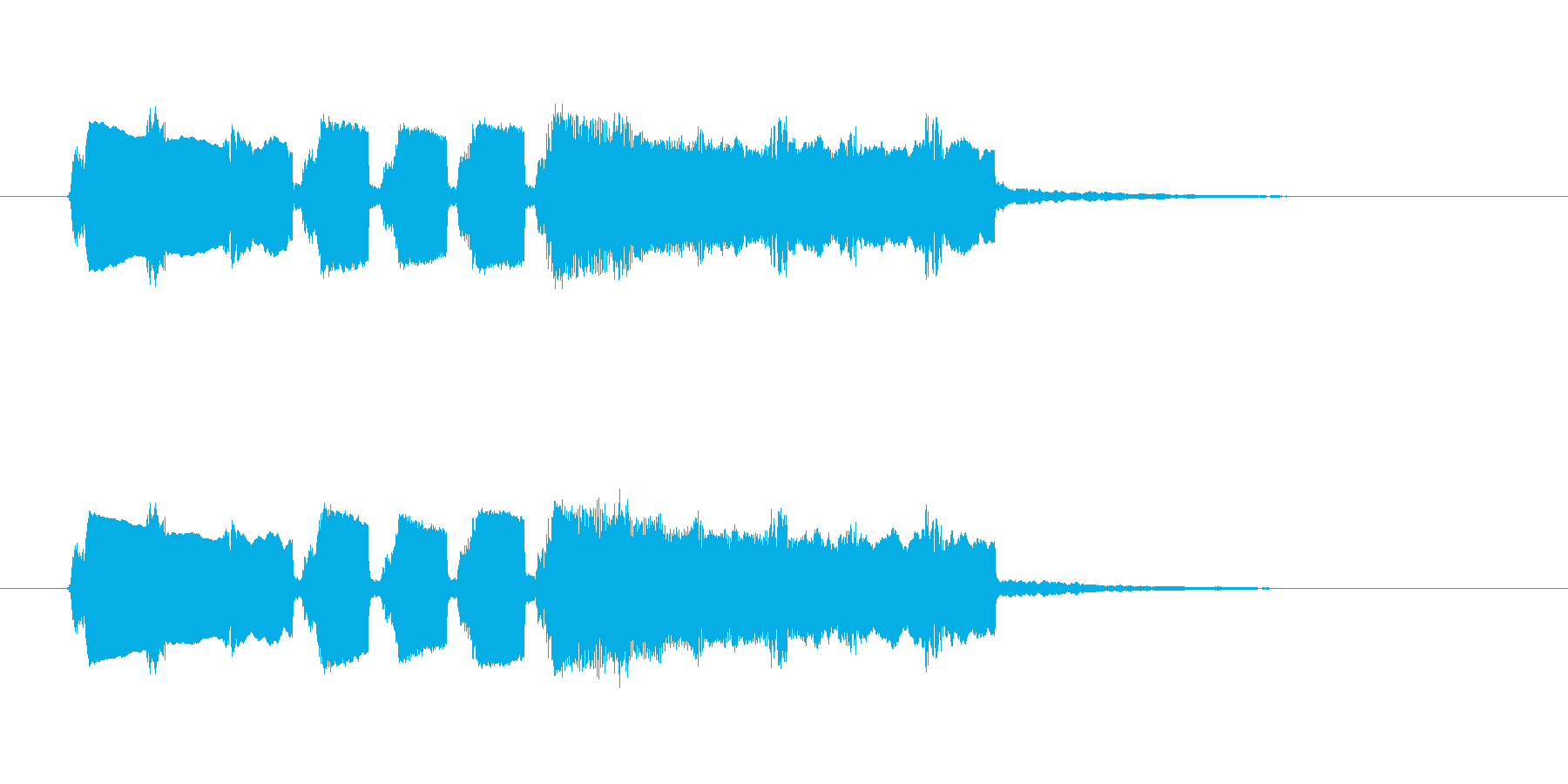 フィーンというひょうきんなシンセ音の再生済みの波形