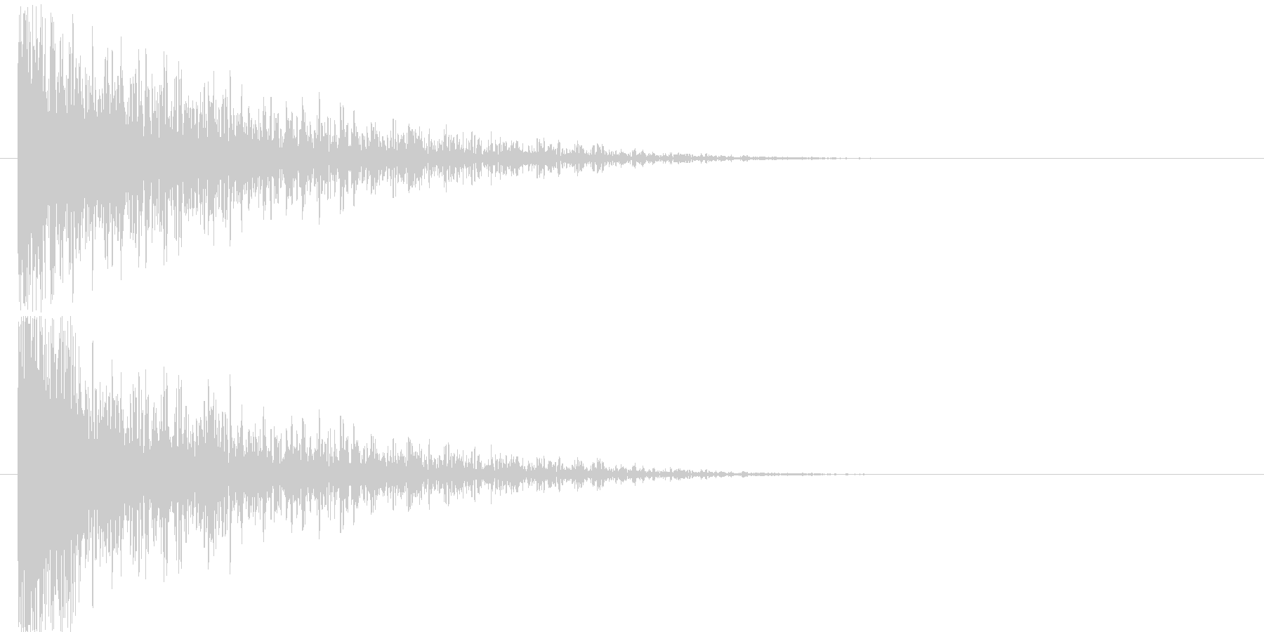爆発音と裂ける音はが混ざった感じの未再生の波形