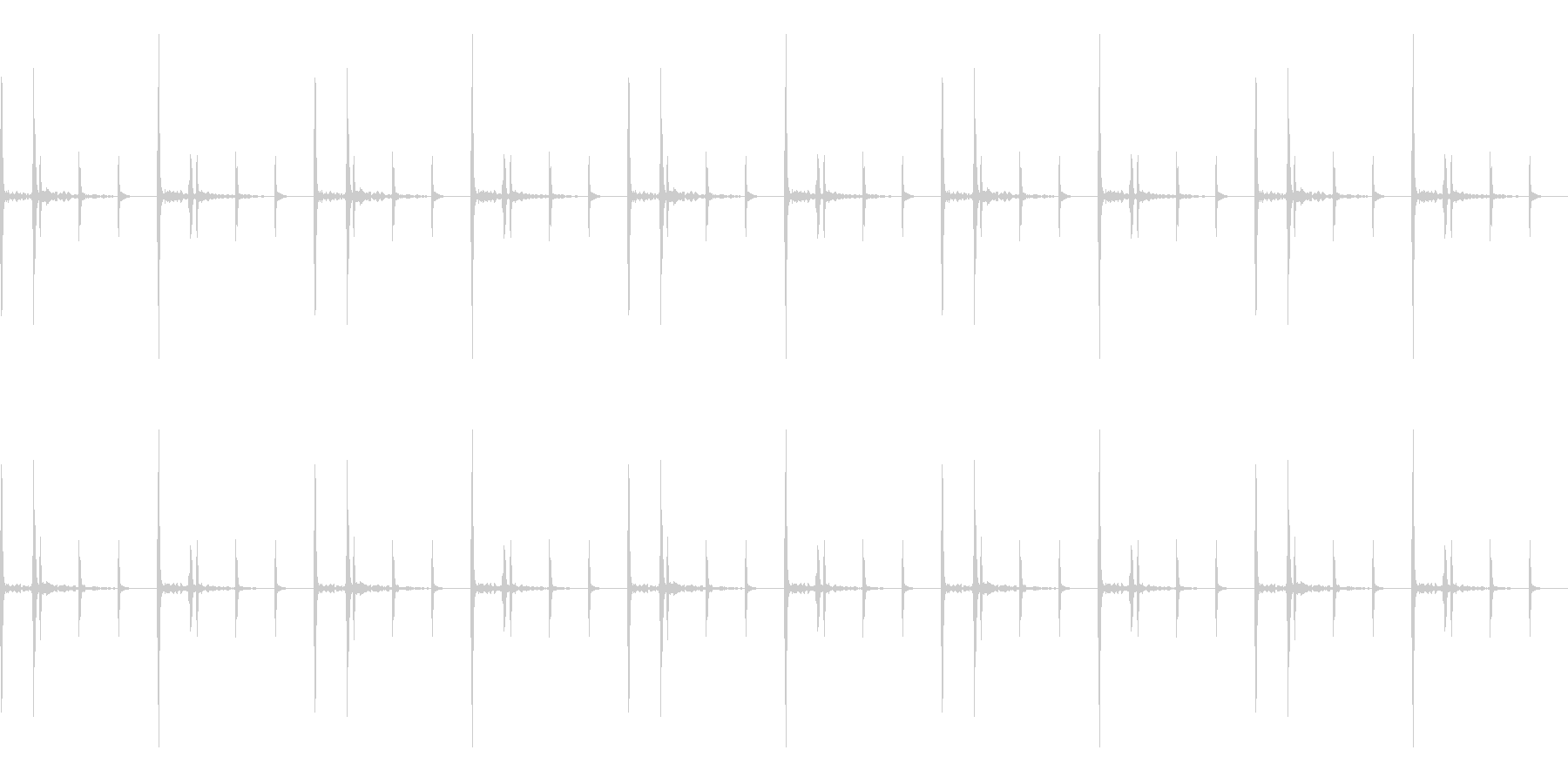 秒針の音と心臓の音が同時にカウントしますの未再生の波形