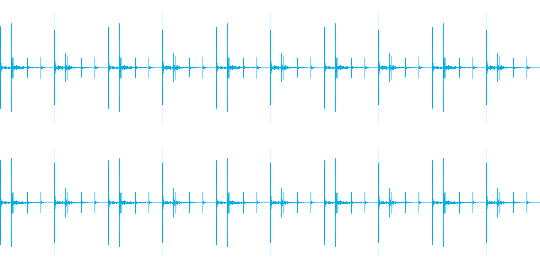 秒針の音と心臓の音が同時にカウントしますの再生済みの波形