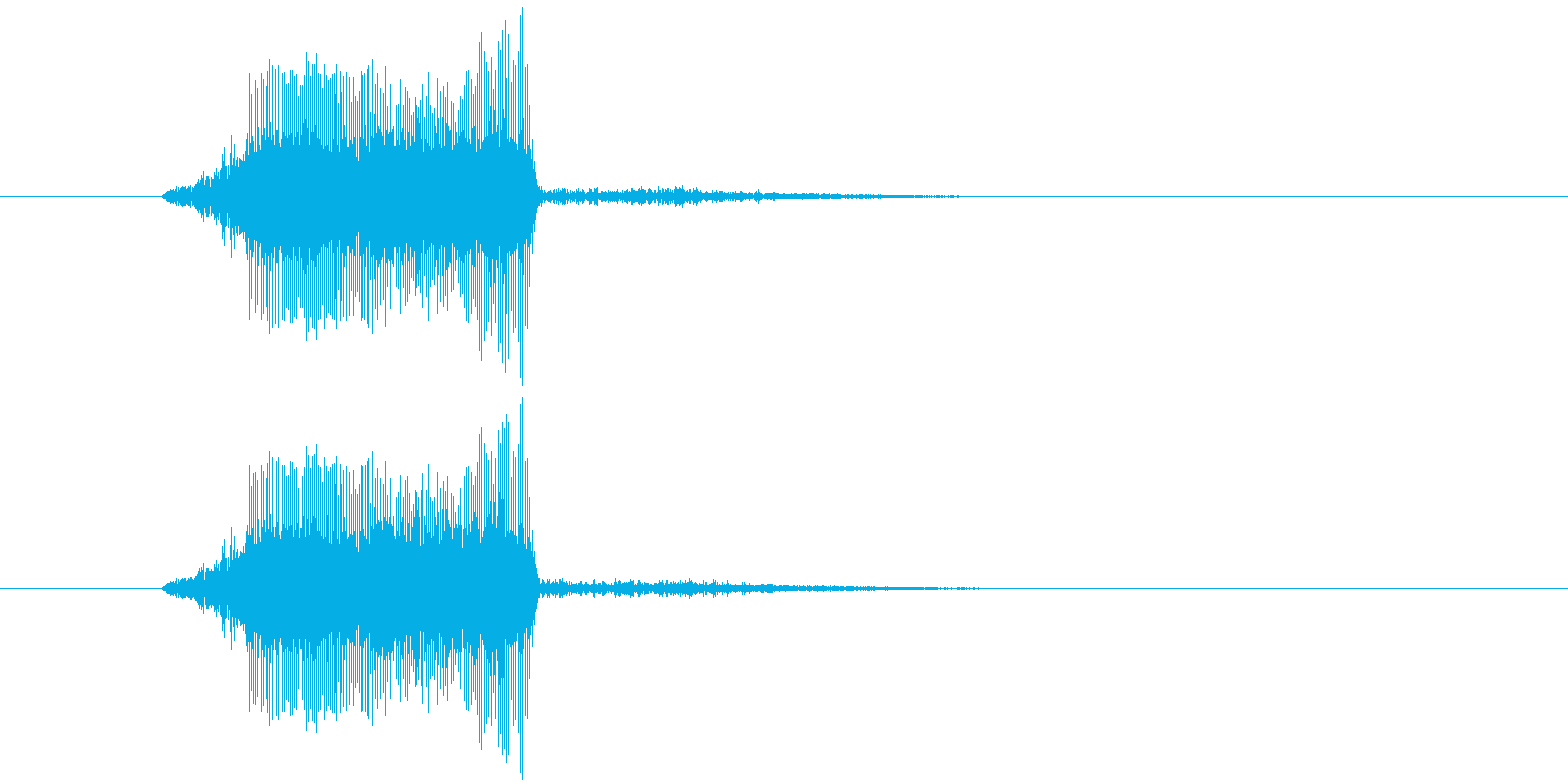 キュッっとハムスターの鳴き声みたいな音の再生済みの波形