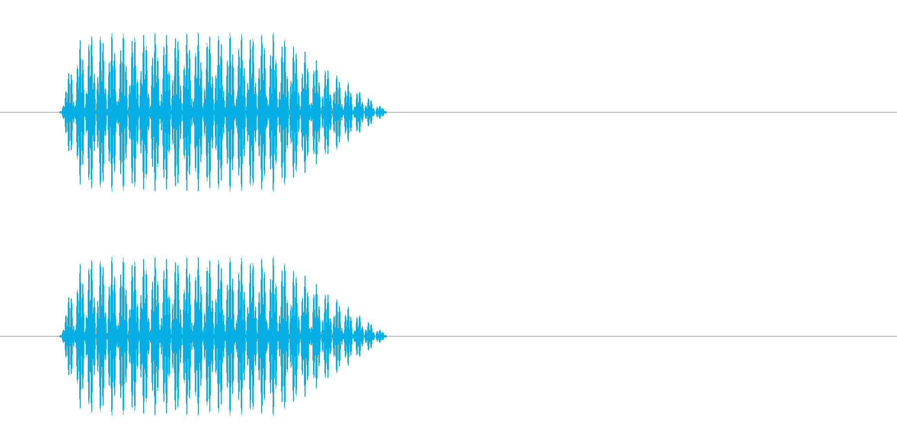 短めの電話のプッシュ音の再生済みの波形