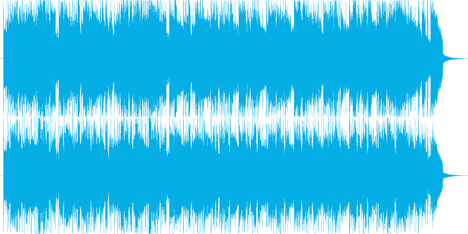 ウキウキした雰囲気の楽しげな曲の再生済みの波形