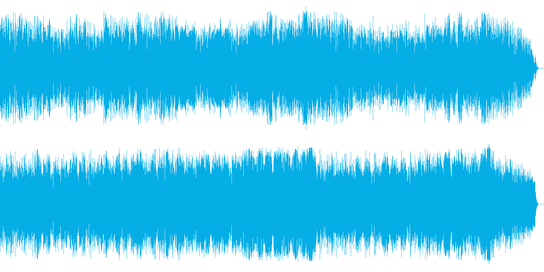 明るくポジティブなピアノ管楽器による楽曲の再生済みの波形