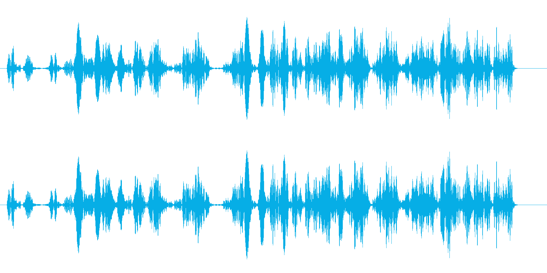 泡が湧き上る音(細かい、大量)の再生済みの波形