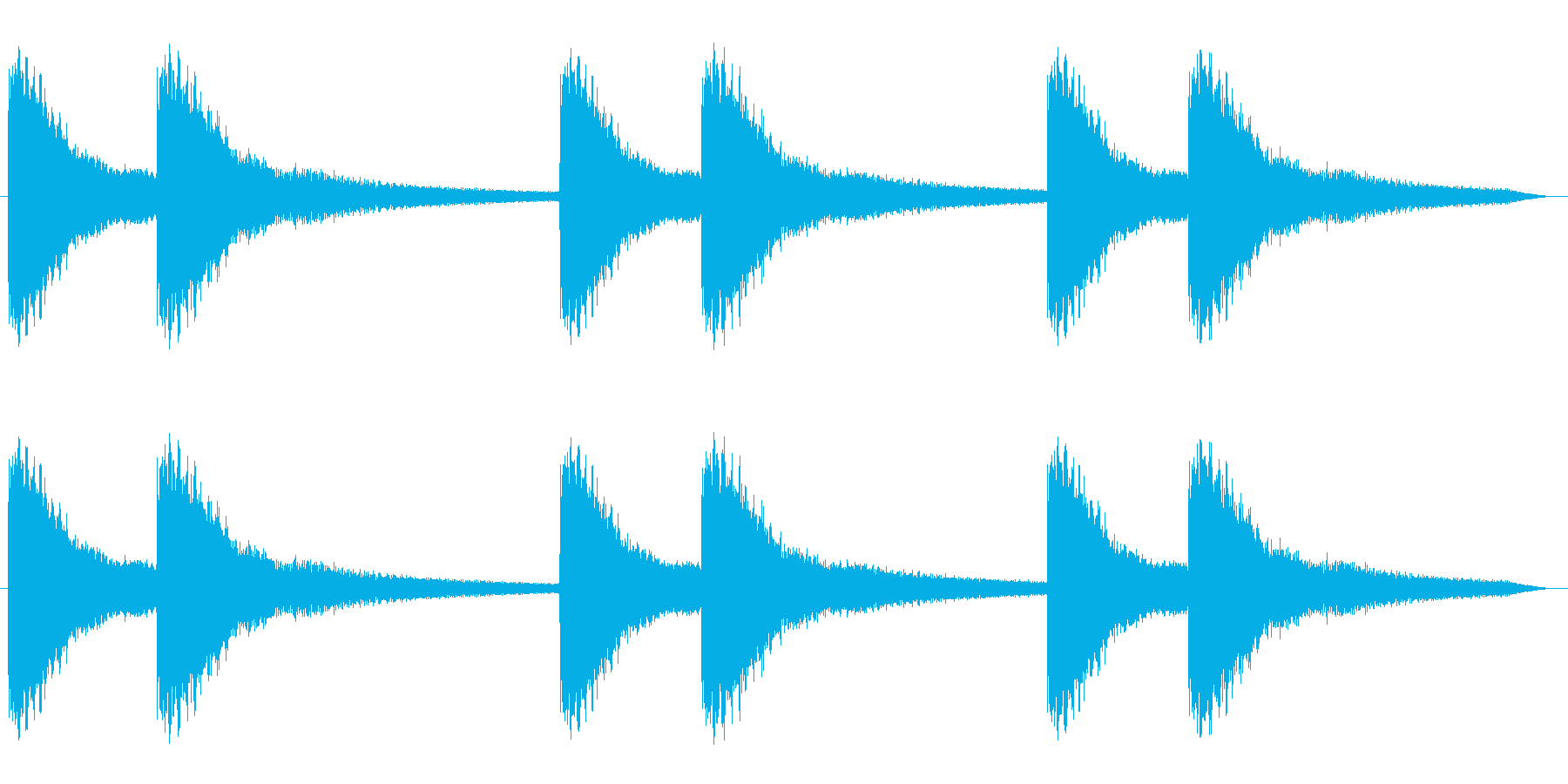 キーンコーンキーンコーン(鐘の音)の再生済みの波形