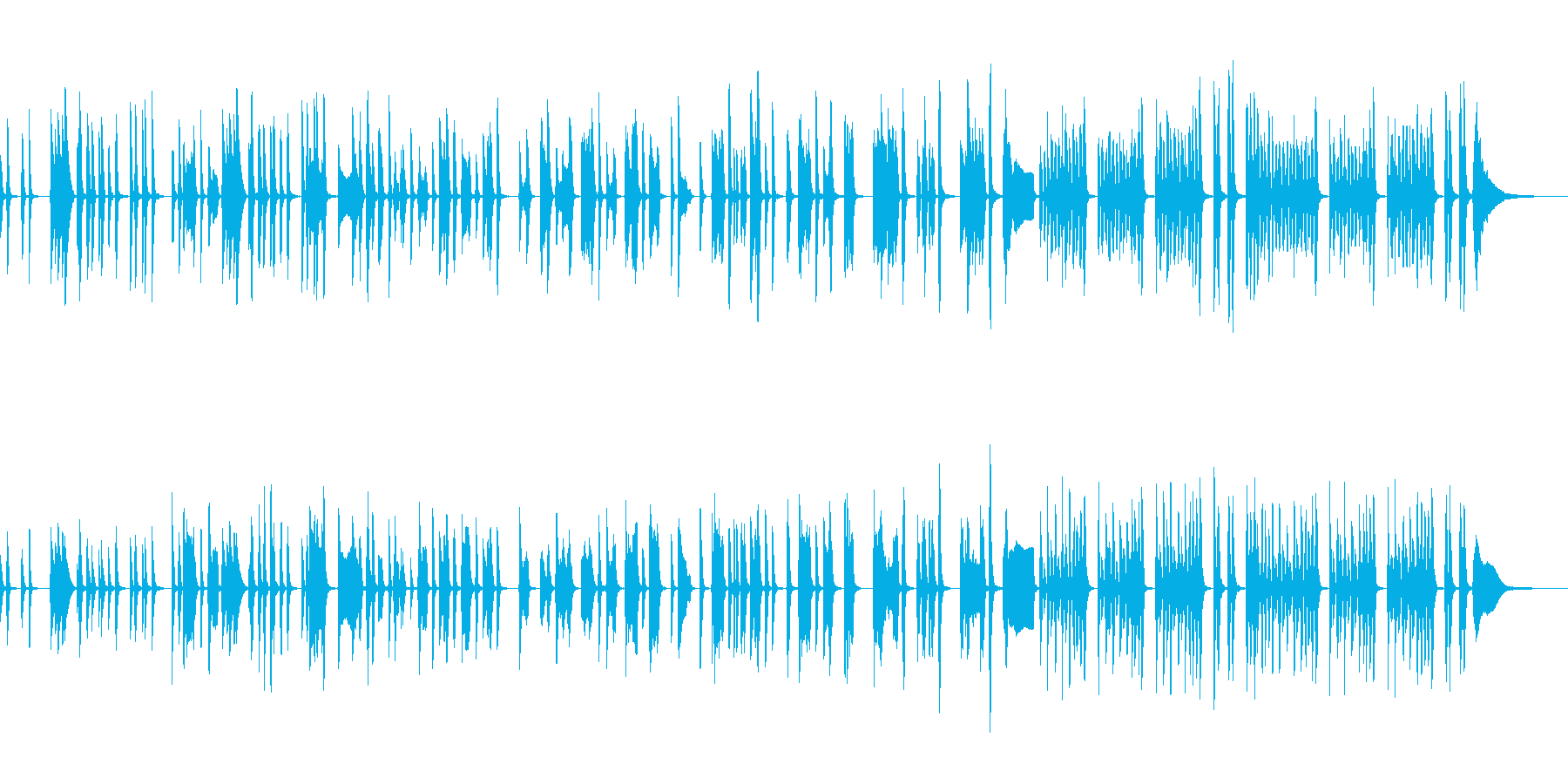 フラフラした日常の会話シーンでの音楽の再生済みの波形