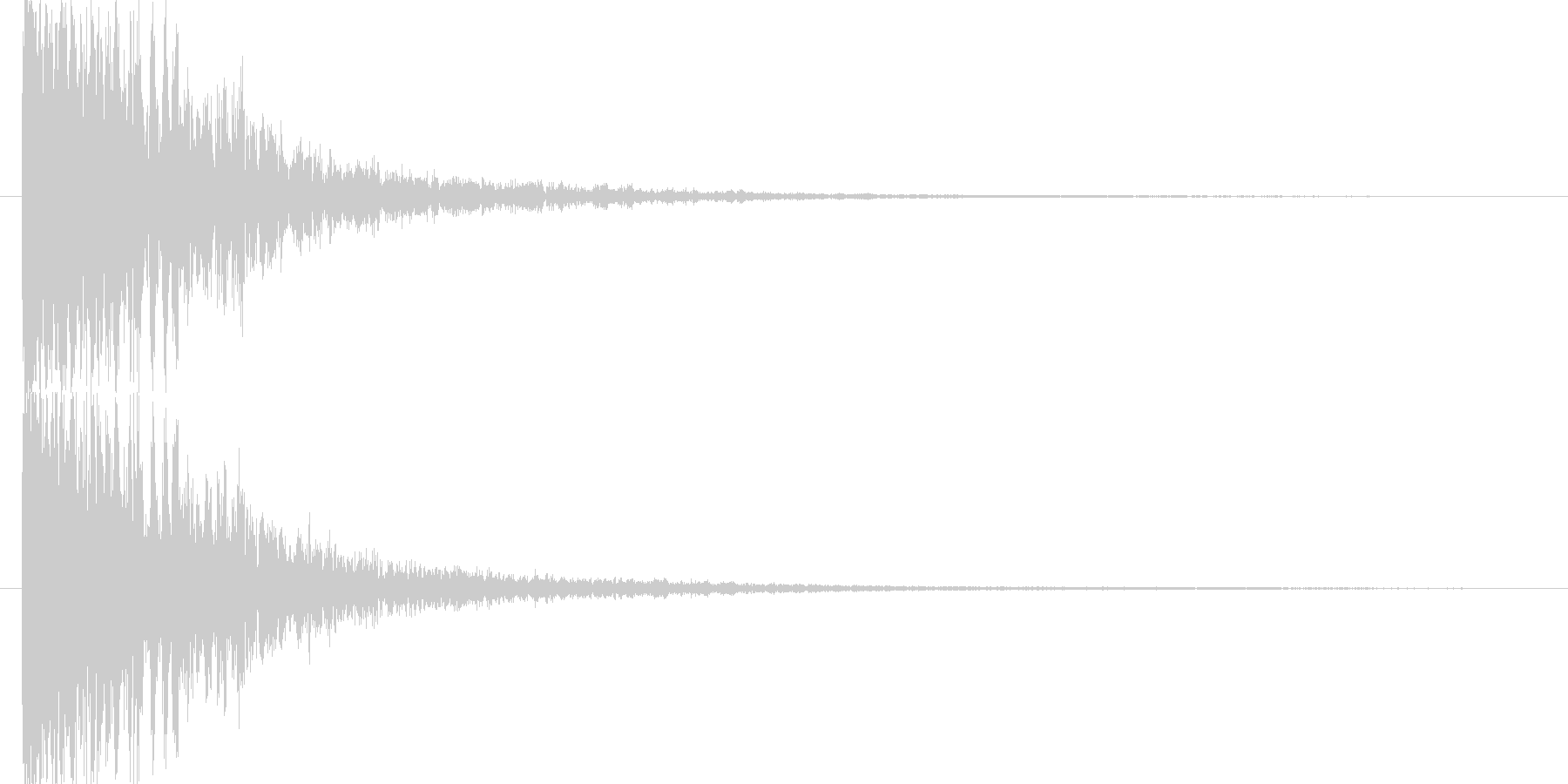 アタック音後にチリが舞うような余韻の未再生の波形