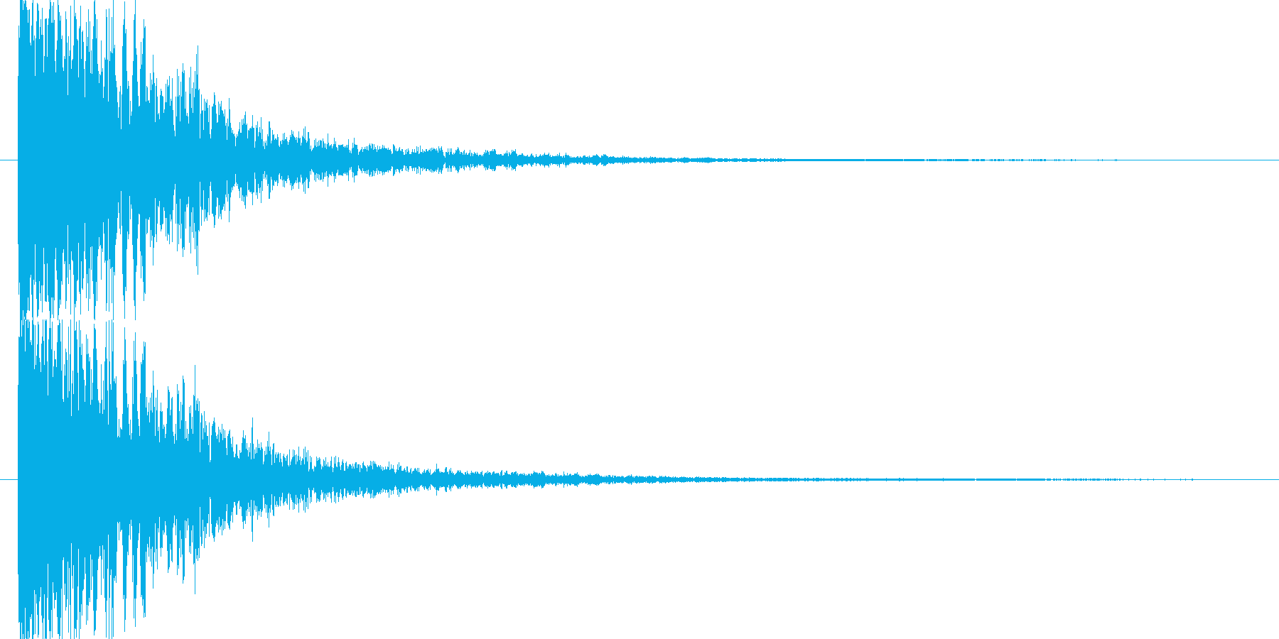 アタック音後にチリが舞うような余韻の再生済みの波形