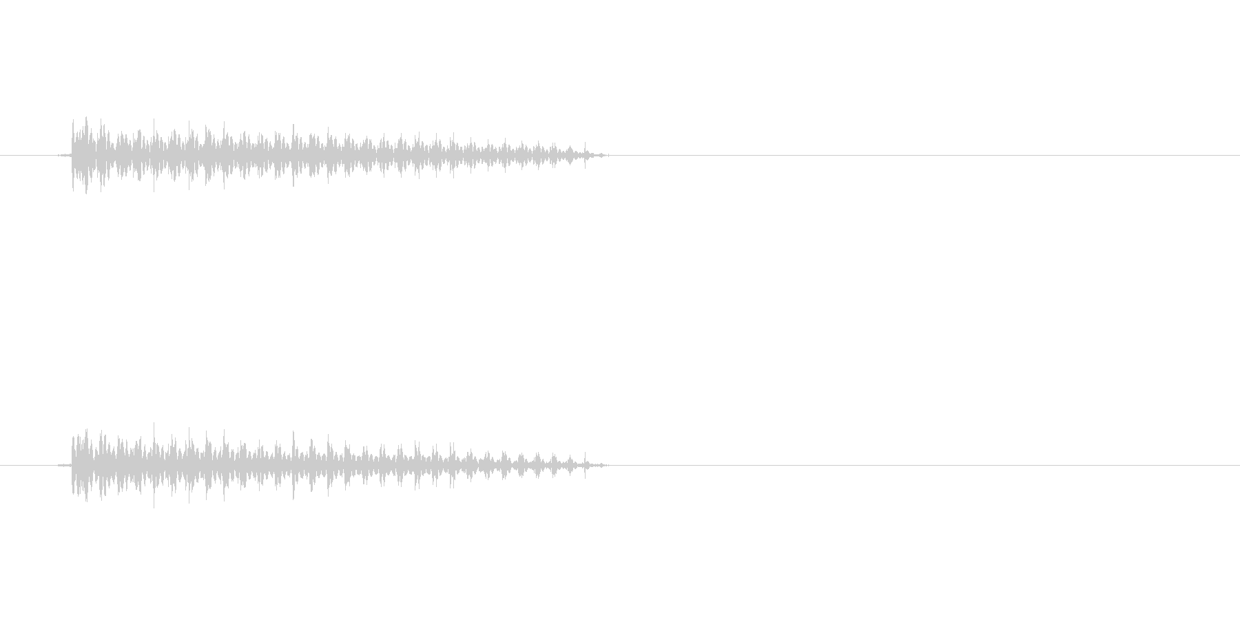 「ぶぅ〜」という短いおならの効果音です。の未再生の波形