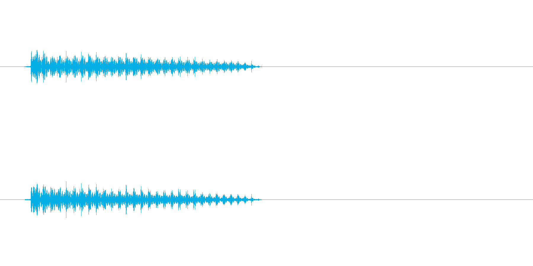 「ぶぅ〜」という短いおならの効果音です。の再生済みの波形