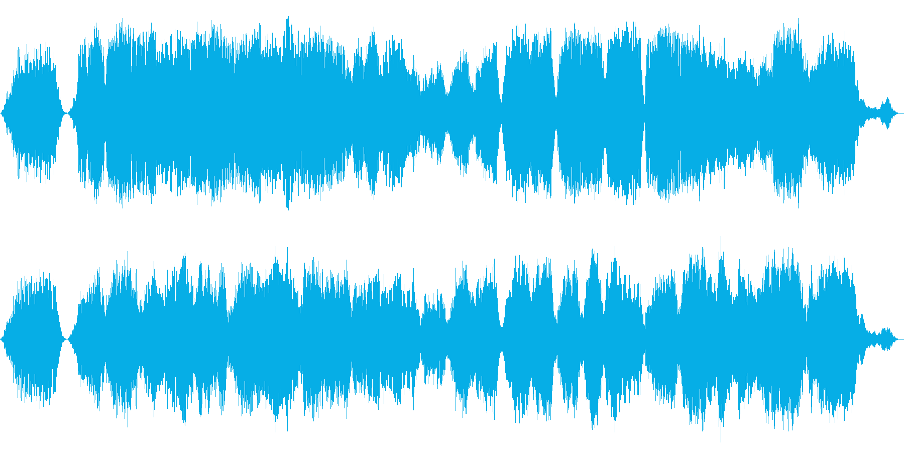 悲しく神秘的な曲の再生済みの波形