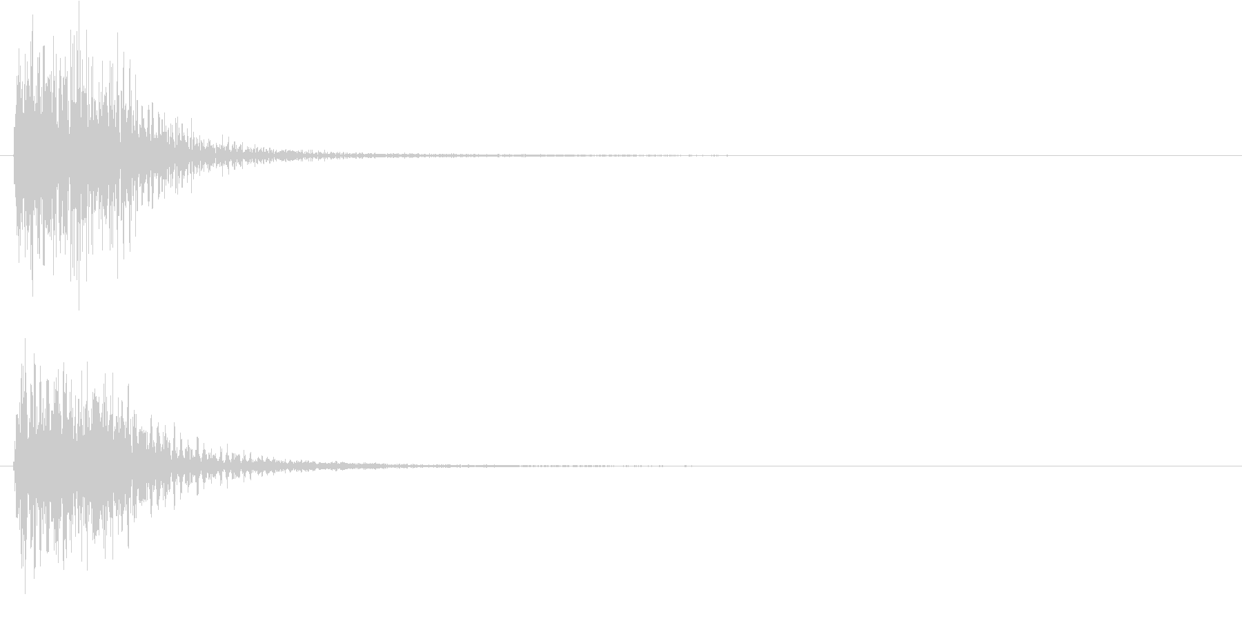 ピアノによるクリック音(重め)の未再生の波形