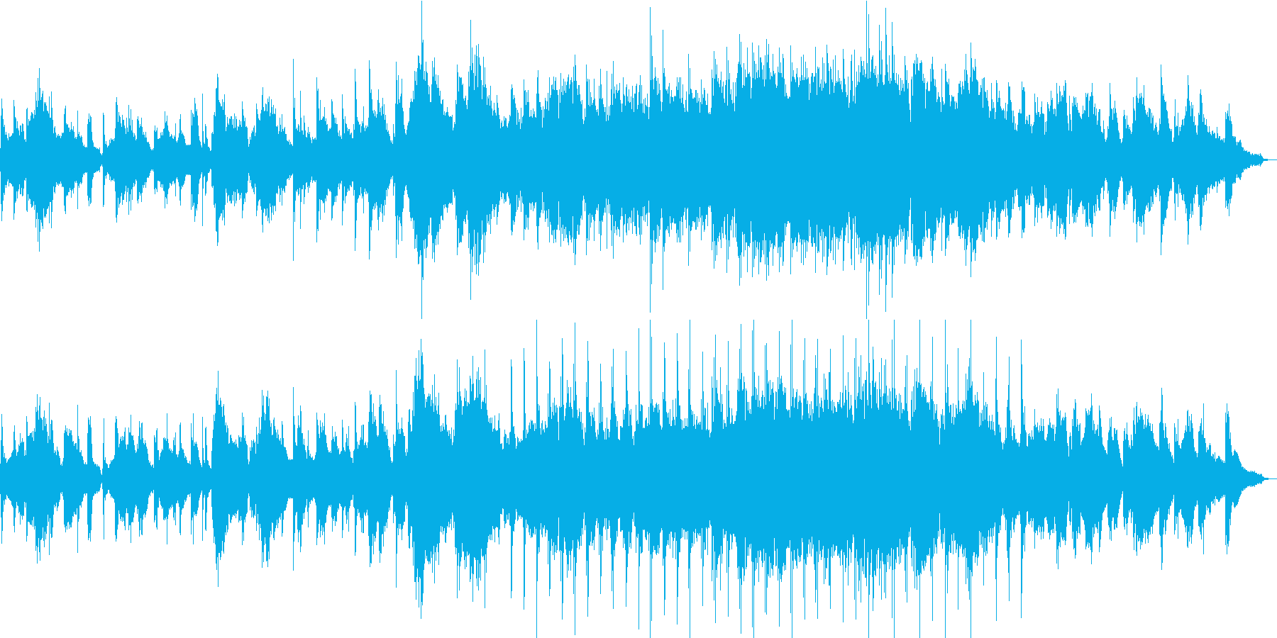 ピアノとギターフルートが美しい楽曲の再生済みの波形