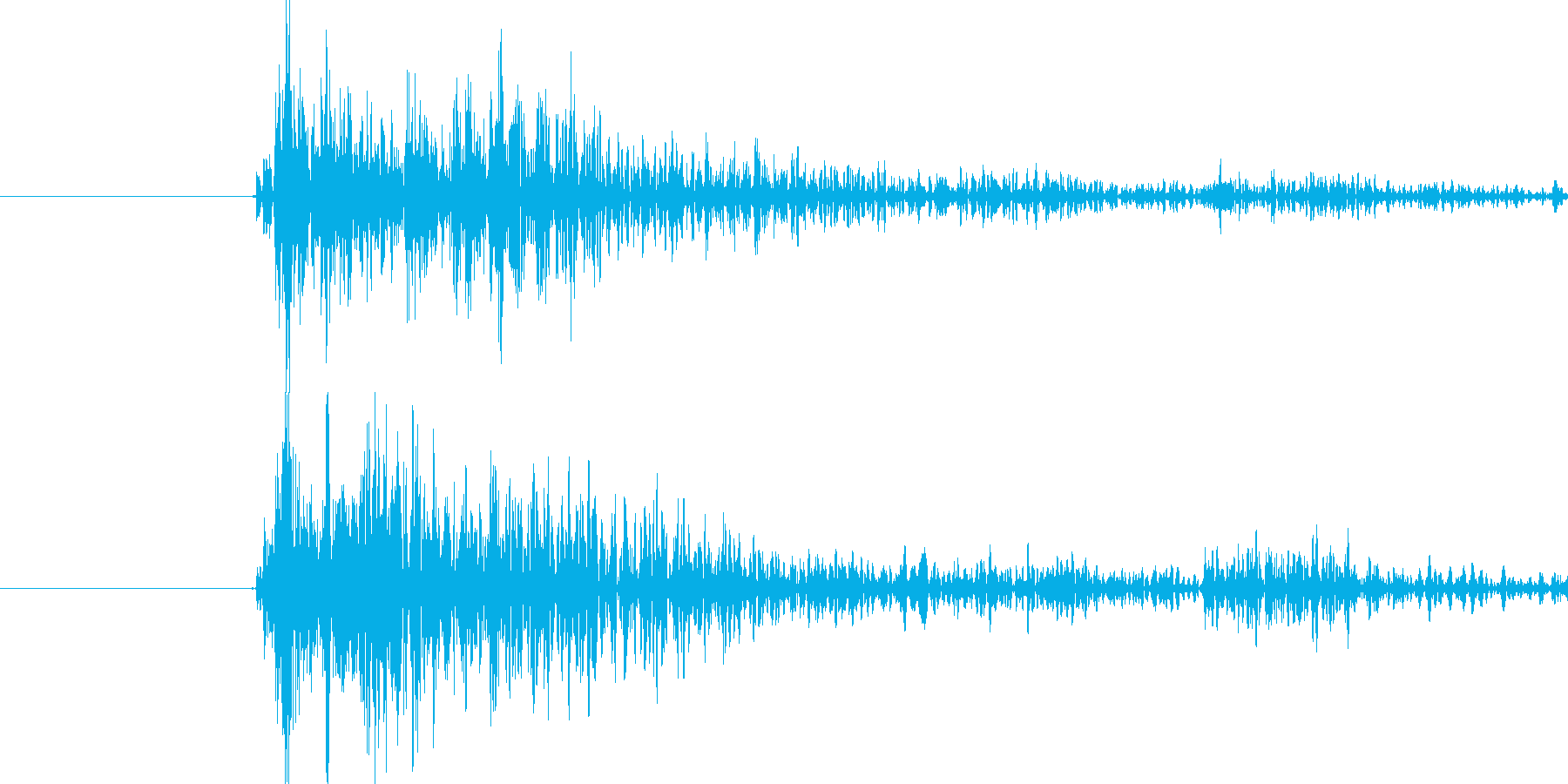 びきゅん、という銃声のような音です。の再生済みの波形