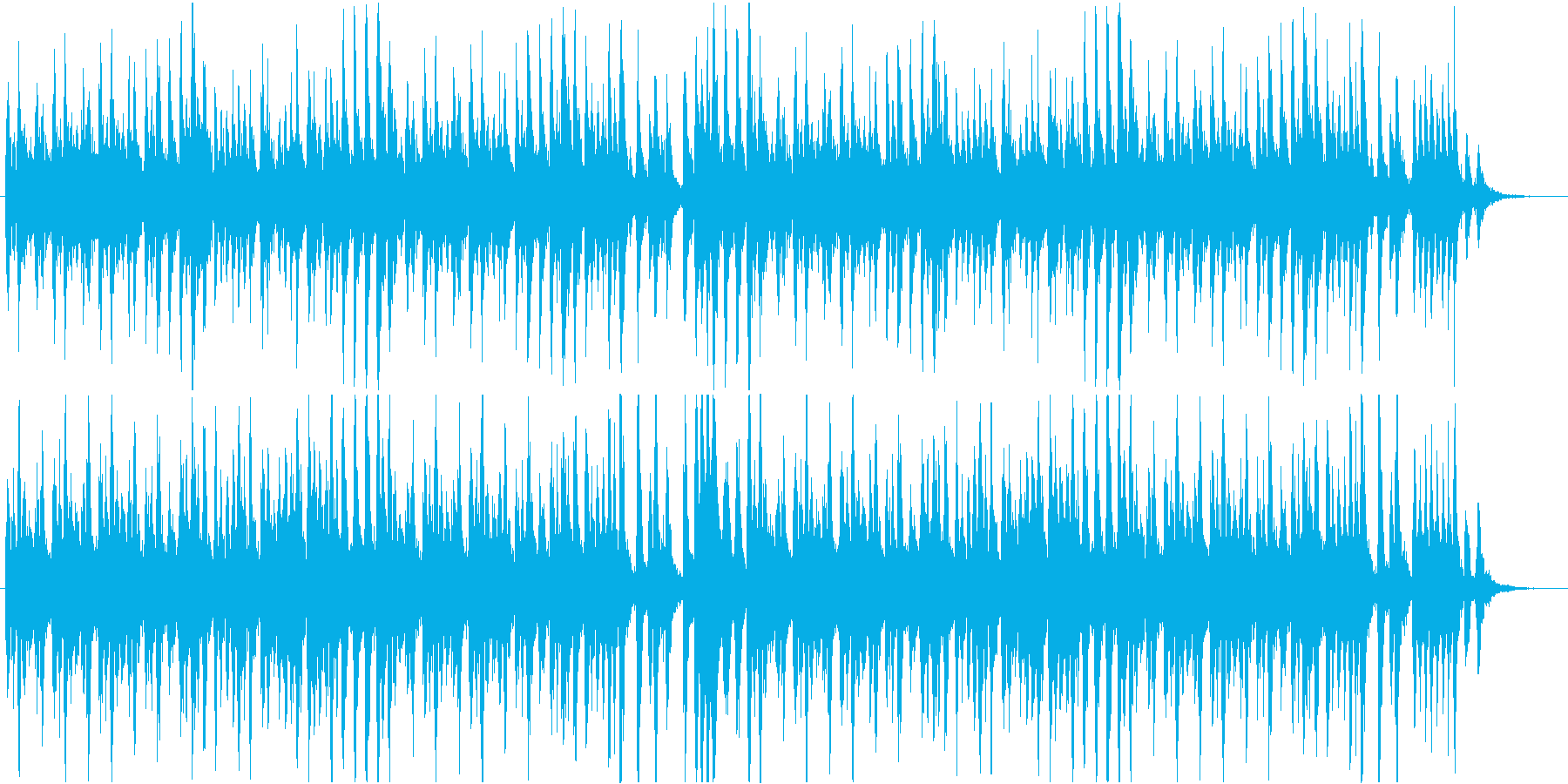 いたずらっ子が逃げ回るオケ曲の再生済みの波形