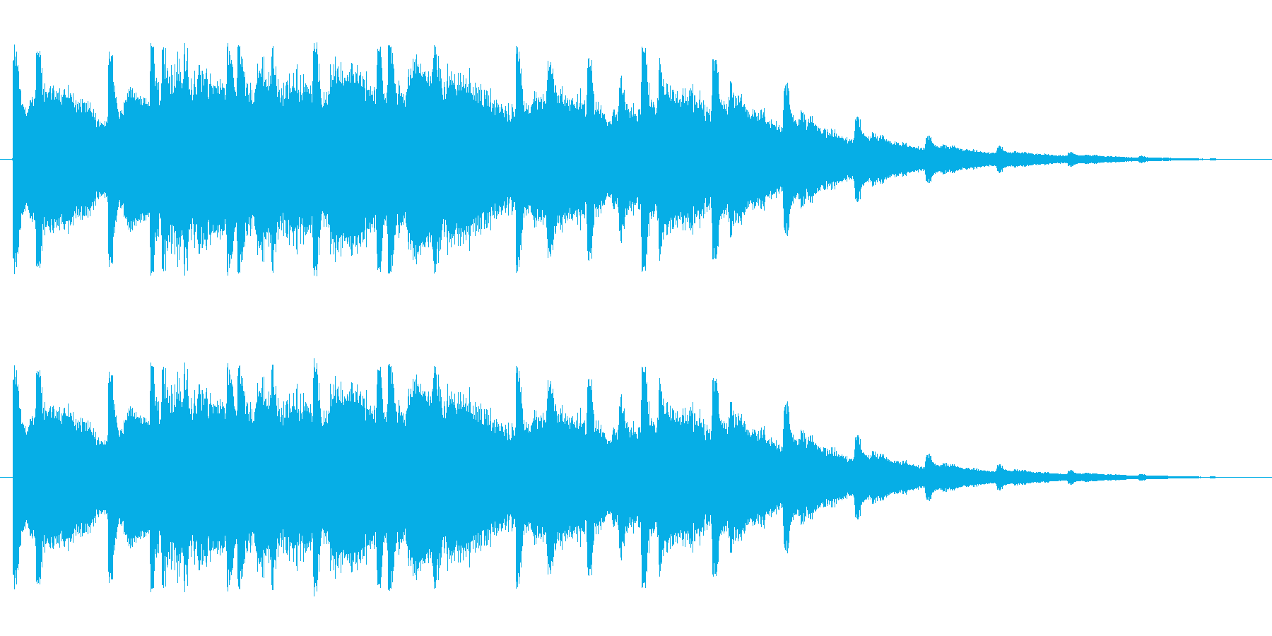 雪の結晶が舞い降りるような音色の再生済みの波形
