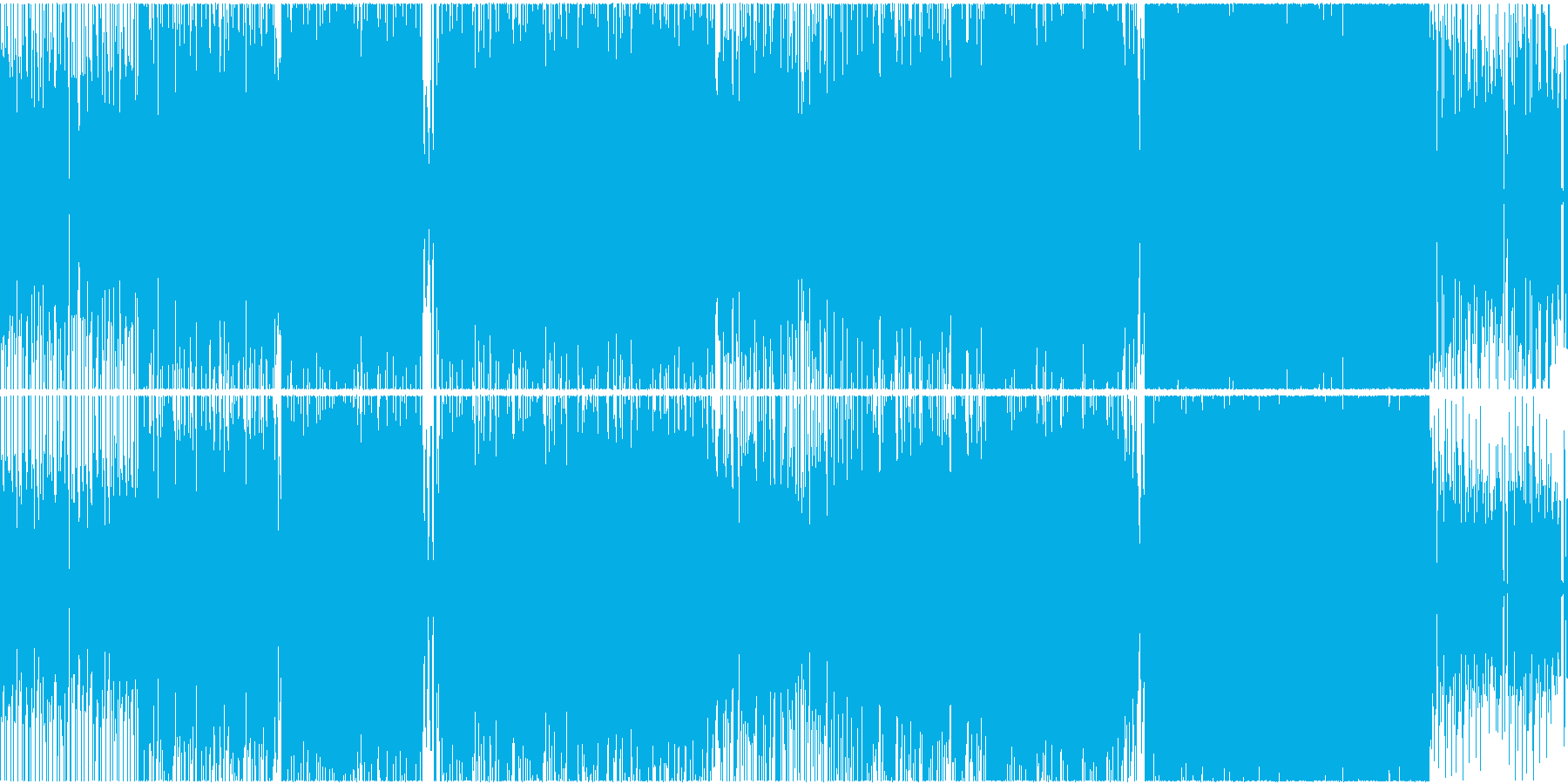 疾走感のあるロック調テクノの再生済みの波形