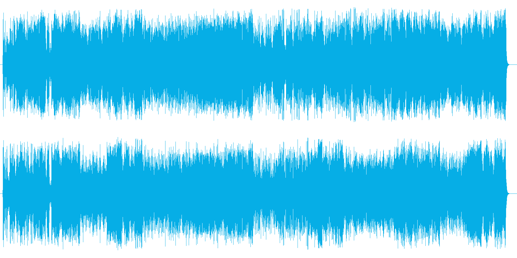 若干早めの、6/8を基調とした楽曲。荒…の再生済みの波形