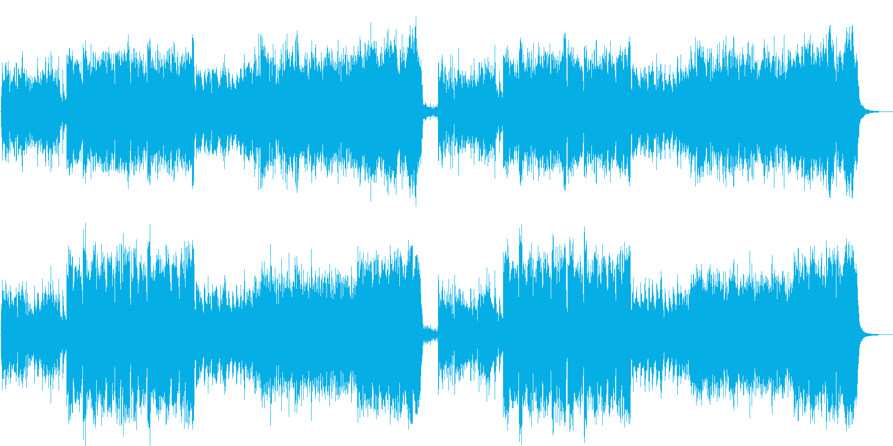 静かな透明感のあるアンビエント調の曲の再生済みの波形