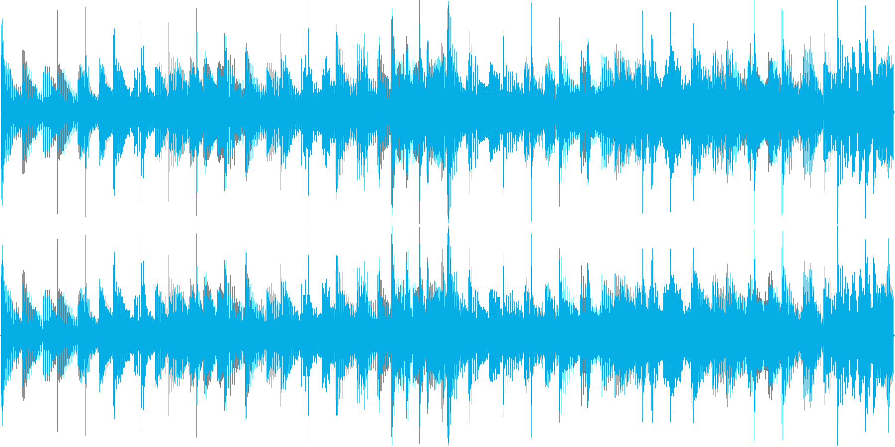 混沌としたリズムを基本にした楽曲です。の再生済みの波形