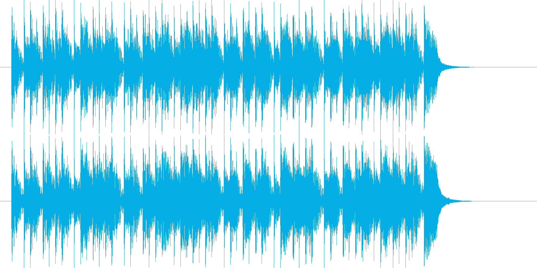 シンセベースやドラムが80年代風の楽曲の再生済みの波形