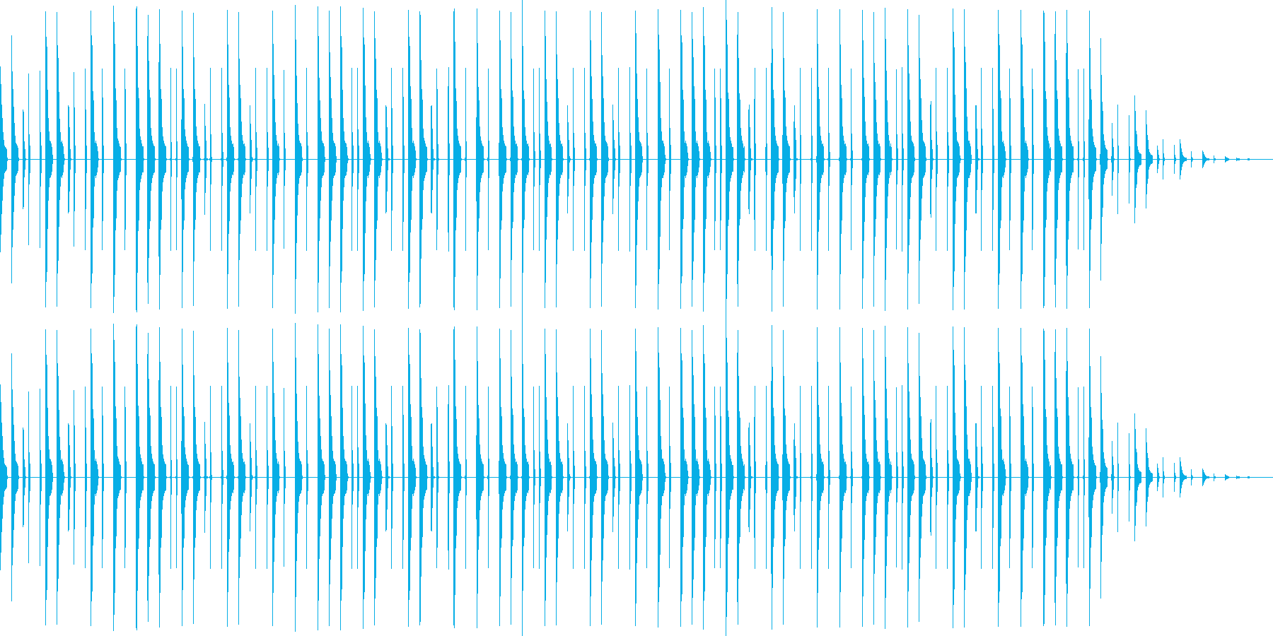 昔のパソコンの音源を使ったリズムループの再生済みの波形