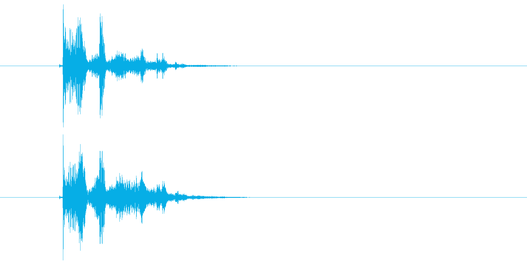 ピュイーン(流れる音)の再生済みの波形