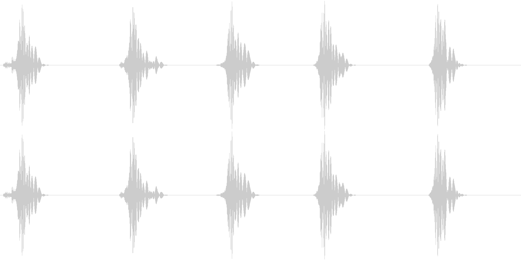 ドフッ 鈍い 攻撃 重い足音の未再生の波形