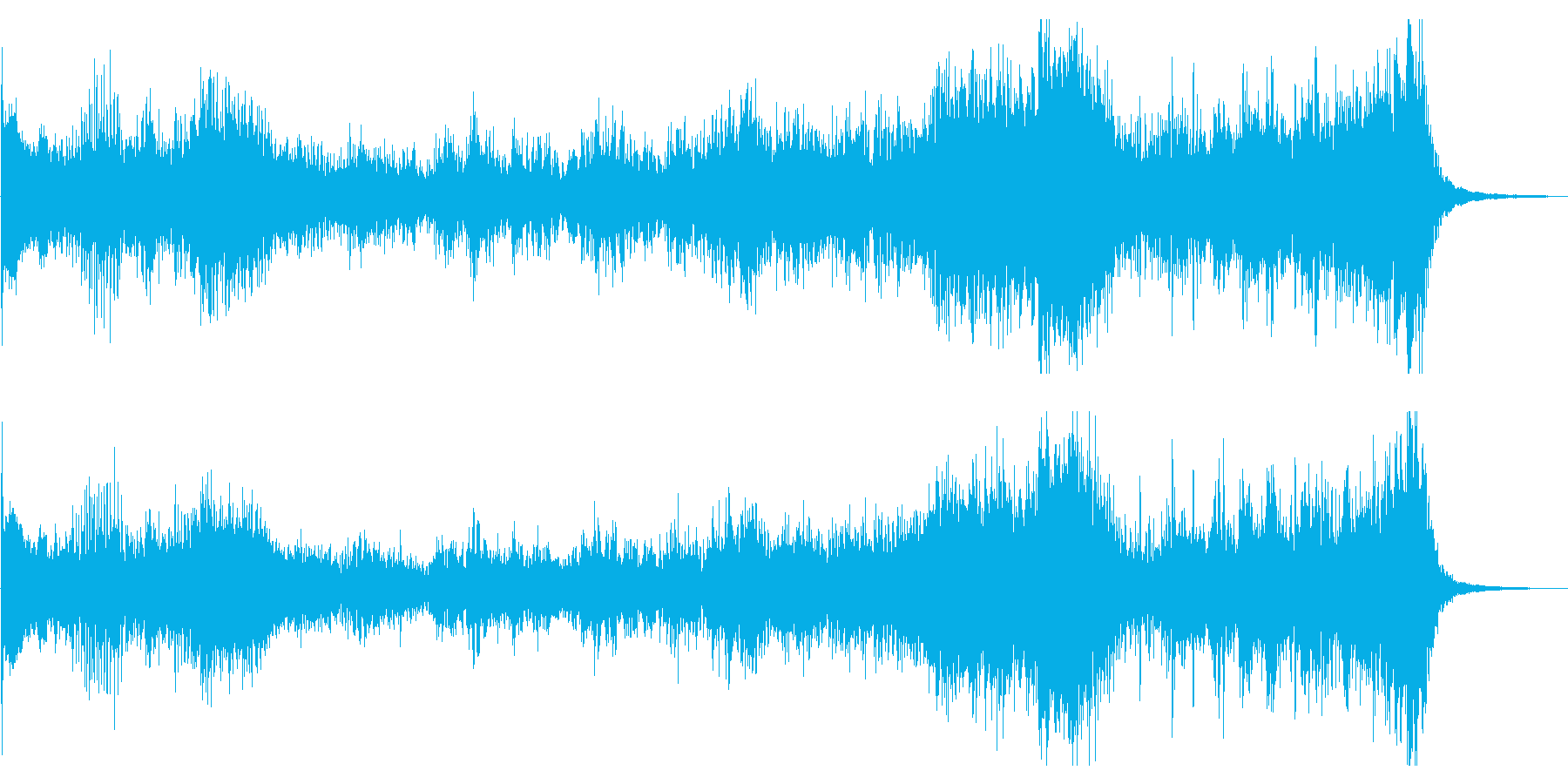 和太鼓やドラによる不穏なリズムのみの音楽の再生済みの波形
