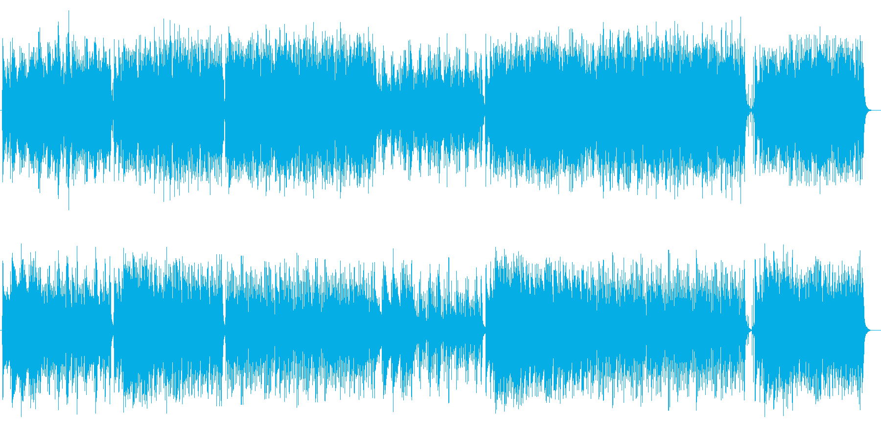 ゆったりほのぼのとしたリラクゼーション曲の再生済みの波形