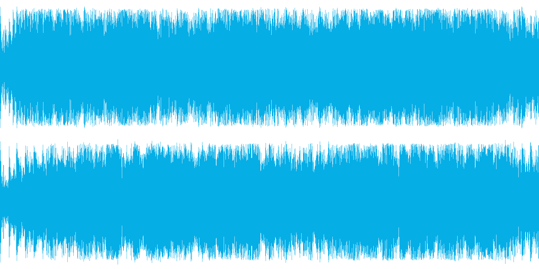 淡々としたリズムを刻む楽曲です。の再生済みの波形