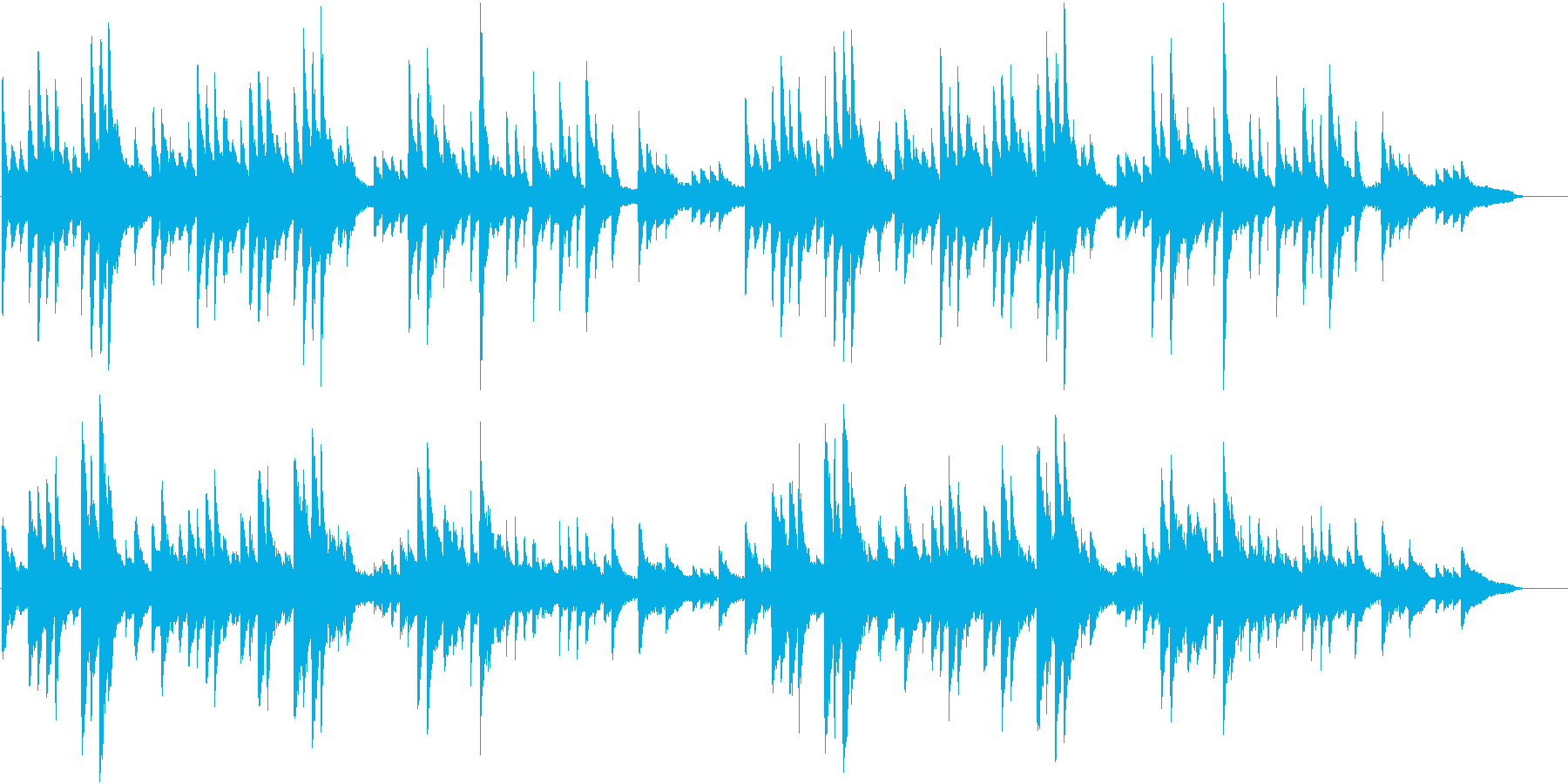 ポストクラシカル系ピアノ曲の再生済みの波形
