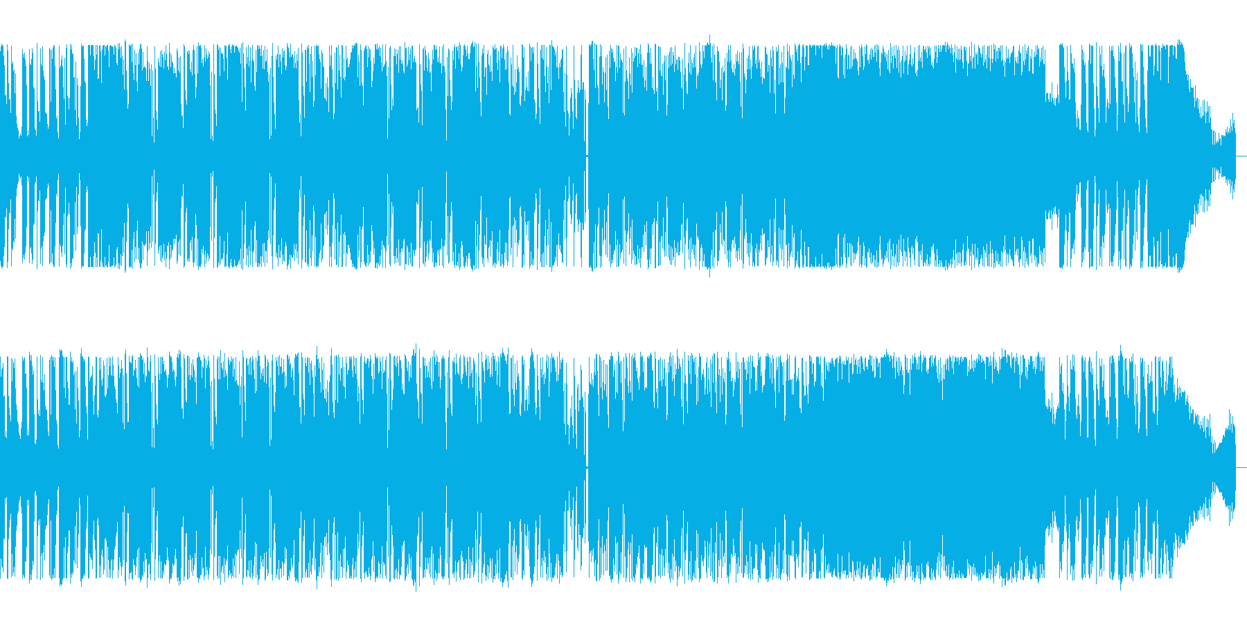 ギターとシンセサイザーのハードロックの再生済みの波形