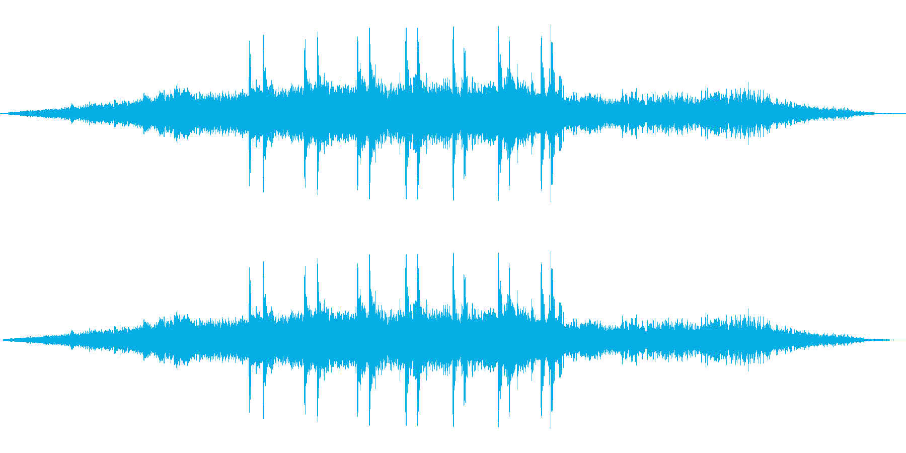 【マイク収録】ゆっくり電車が走る音/出発の再生済みの波形