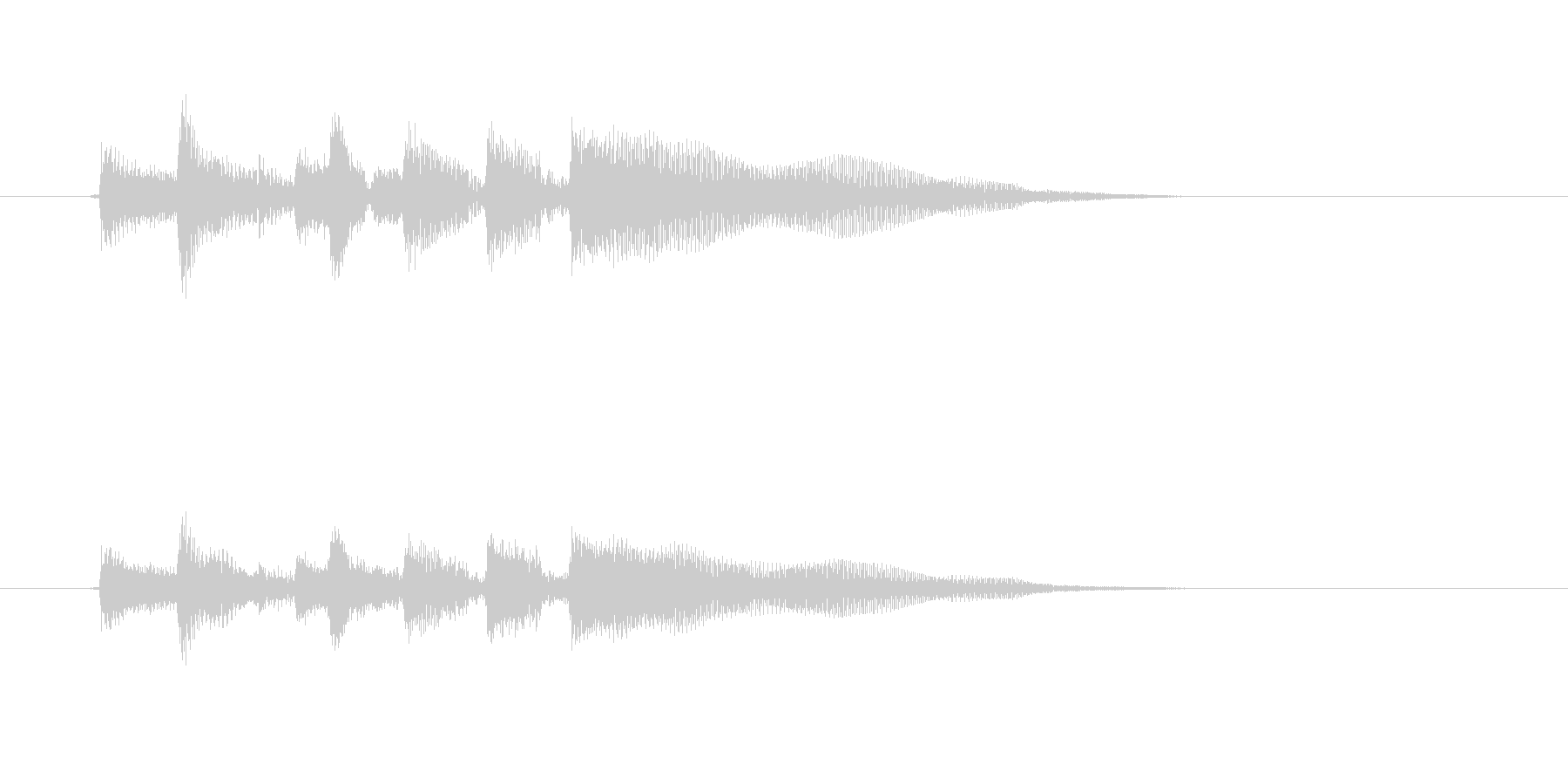 ギターを爪弾く効果音の未再生の波形