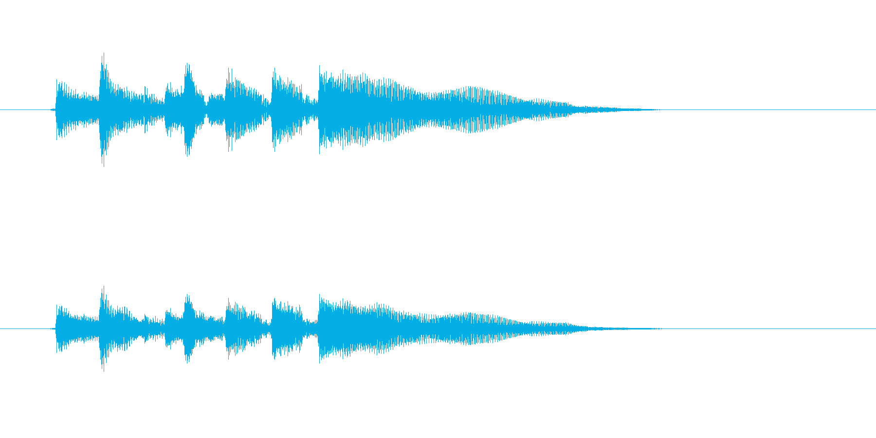 ギターを爪弾く効果音の再生済みの波形