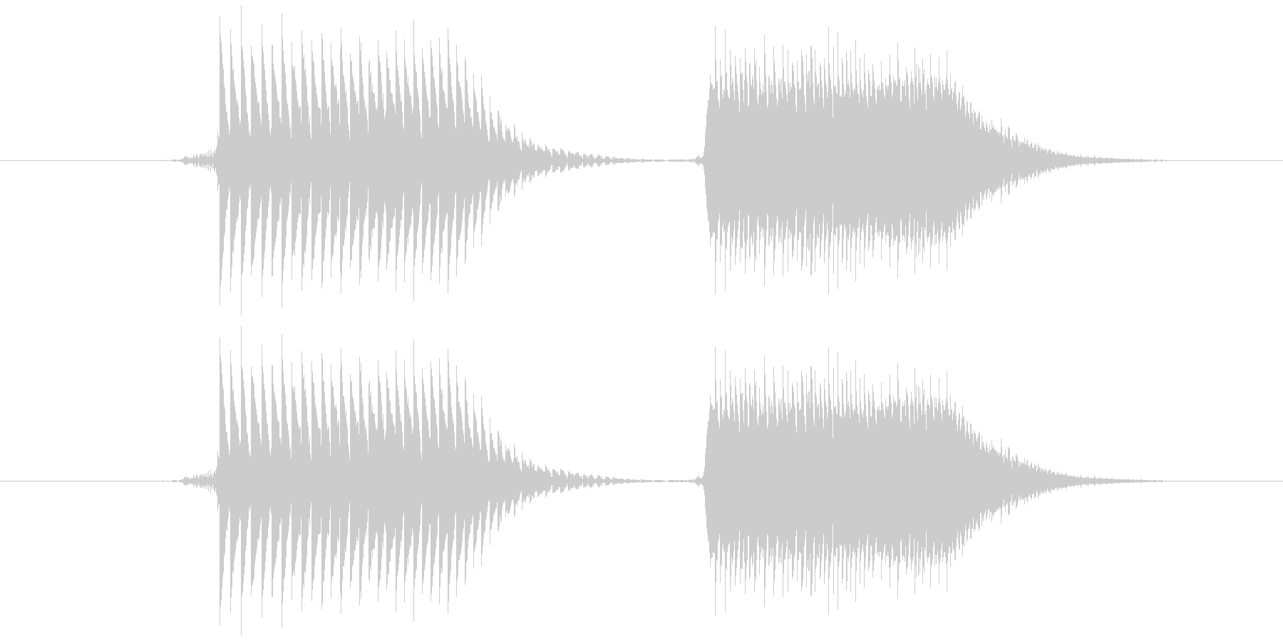 柔らかくレトロな音です。(ピポッ)の未再生の波形